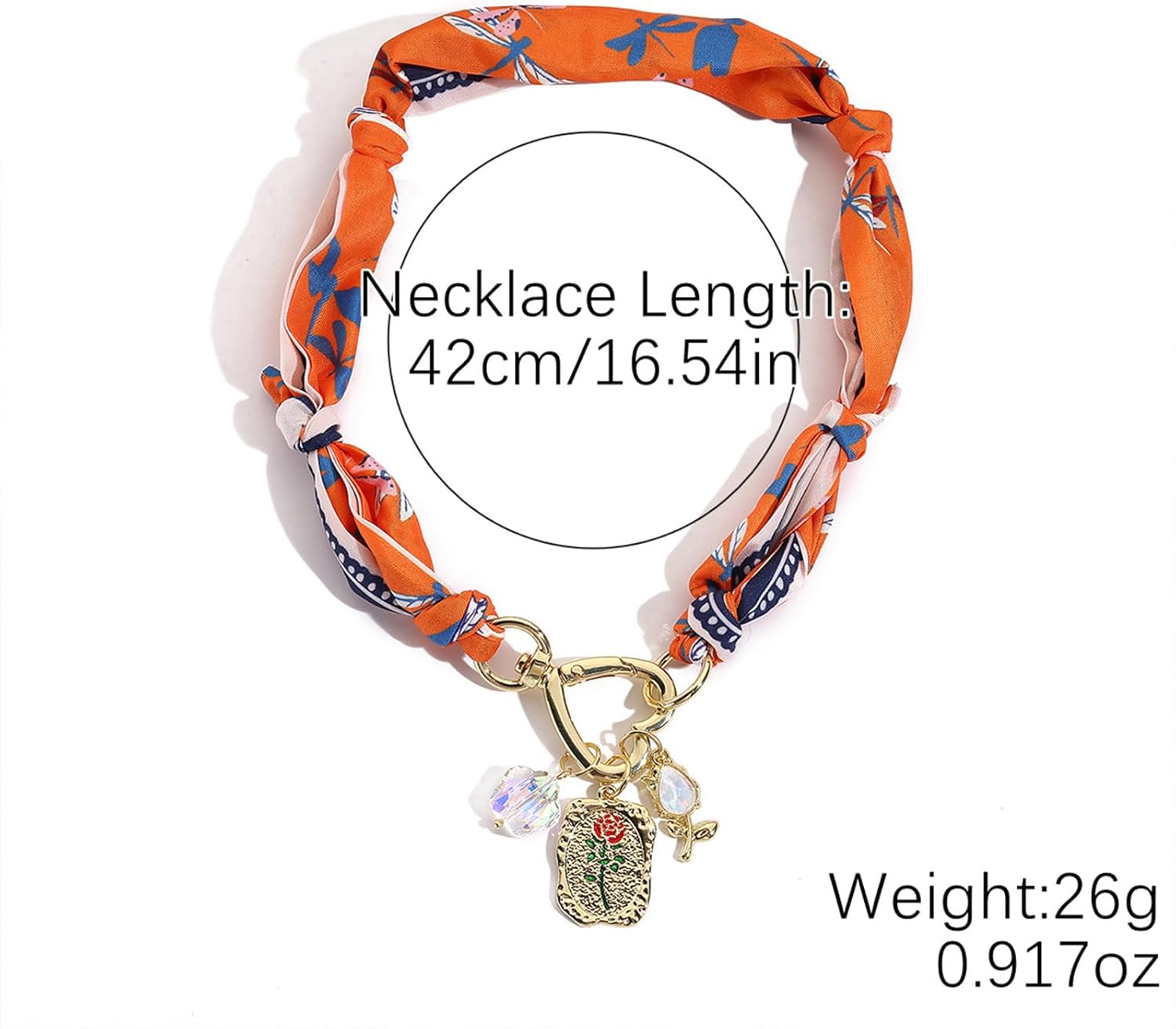 HETICA Scarf Necklace for Women Silk Western Charm Necklaces Fashion Accessory Jewelry Gift - Image 2