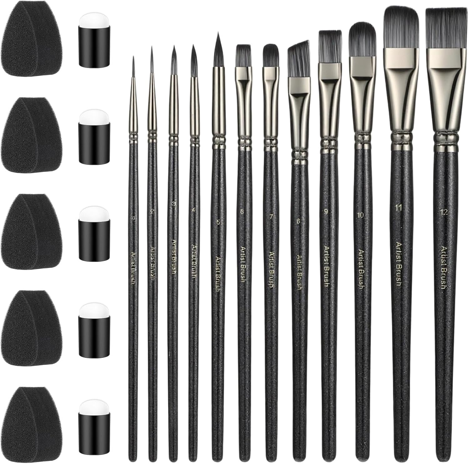 22 PCS Face Paint Brushes and Sponges Set, Face Painting Brushes for Acrylic Painting, Watercolor, Oil, Gouache for Chrismas Halloween Cosplay Party