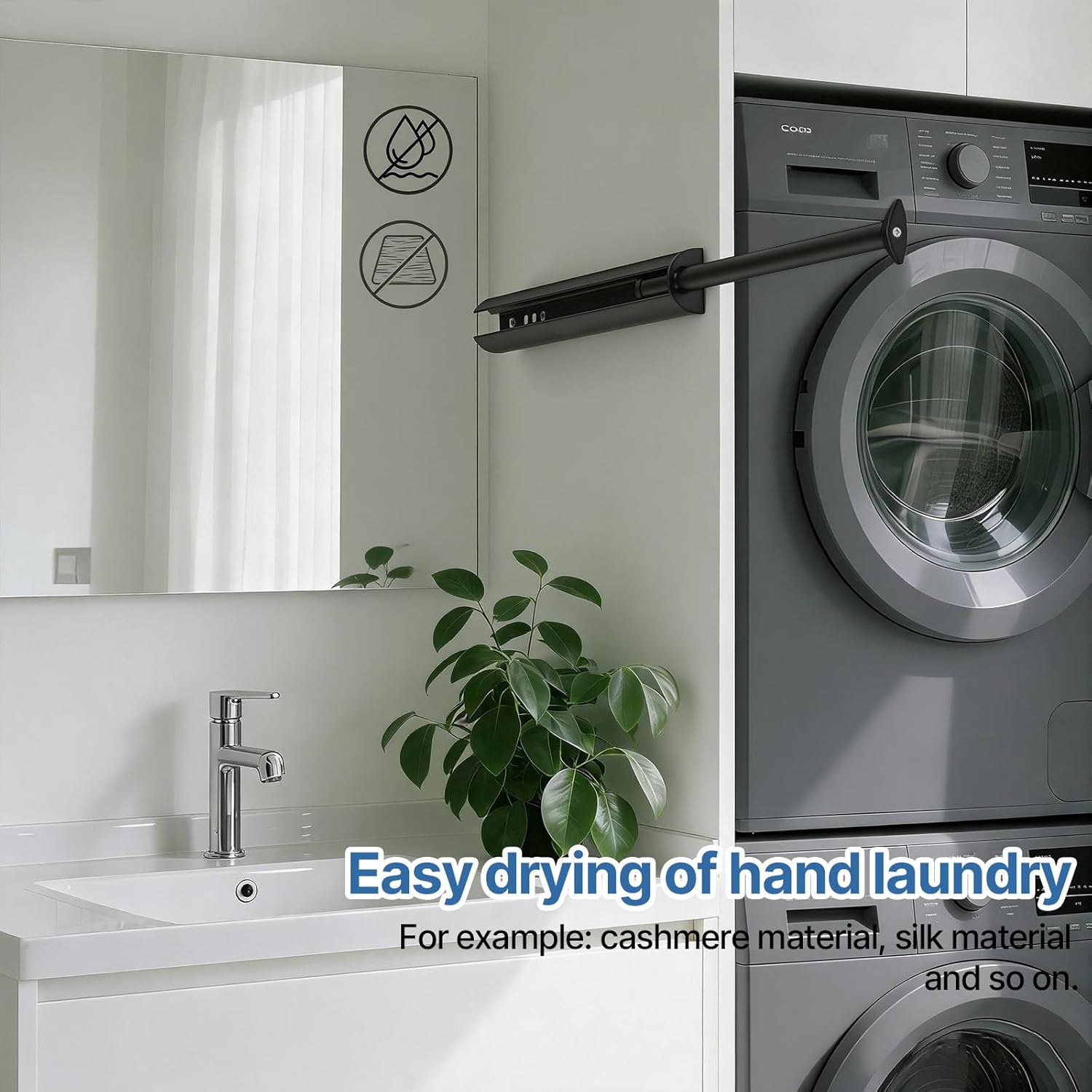 14-Inch Valet Rod for Closet Pull Out, Azcom Hanging Telescoping Clothes Rod, Adjustable Clothes Rod-Black