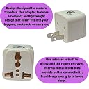 Vadda Bai India to USA Converter Plug Universal Travel Adapter for US, Japan, Canada, Philippines, Mexico, Brazil, Cuba, Thailand, Taiwan, Panama & More (Pack of 3) White gallery image