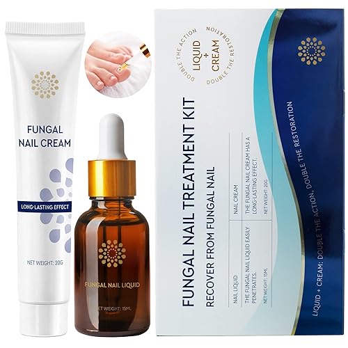 Tratamiento de hongos en las uñas de los pies y las uñas líquido de tratamiento de uñas de hongos 15ML y crema reparadora de uñas antifúngica 20G -