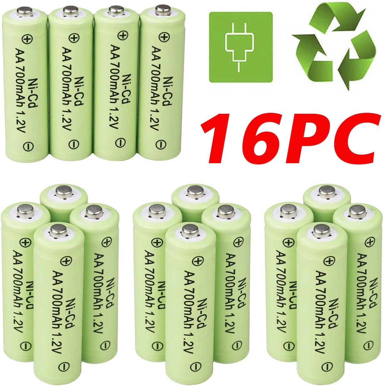 ShineTool 16 Pack AA Batteries, 1300mAh AA 3V Battery Rechargeable for LED Flashlight(Not Rechargeable)