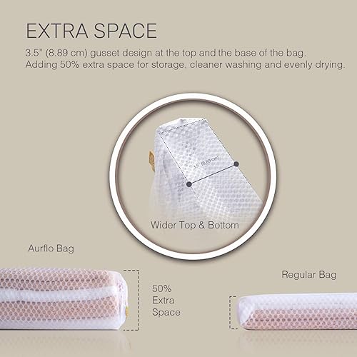 Miniatura 3 de Bolsas de malla extra grandes para ropa delicada, 2 bolsas de lavandería duraderas Jumbo XXL, bolsas de malla con lazo para colgar. Segura para ropa