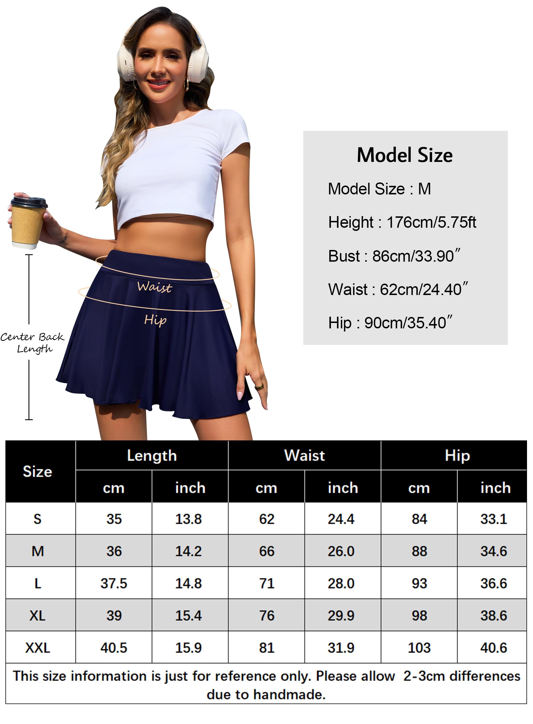 Lovasy Falda Pantalon Deporte Mujer 2 En 1 Plisada Tenis Golf Correr Yoga Bádminton