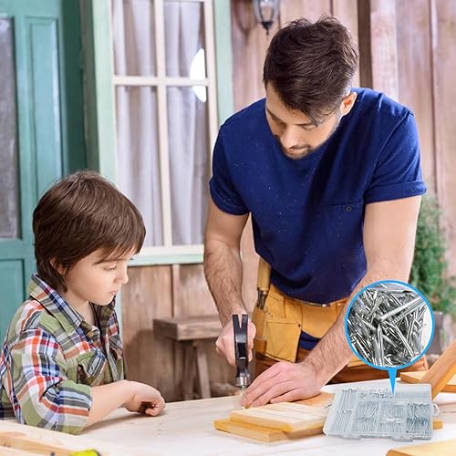 Miniatura 7 de Kit surtido de 376 piezas de uñas de alta calidad, longitud máxima de 2 pulgadas, uñas galvanizadas para colgar cuadros, uñas de madera, uñas de