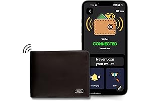 DOLPHIN Men's Wallet with Tracker, RFID Blocking Minimalist Smart Wallet - Rich Brown