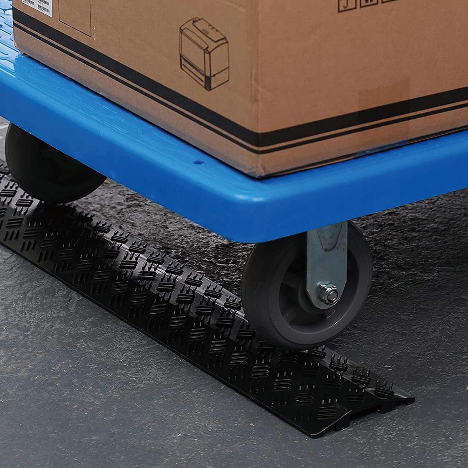 100x27.5x3.5 cm, Protector De Cable/Pasacable De Plástico 1 Pieza 1 Vía Canaleta Pasacables De Suelo Canal Protector De Cables De Capacidad Máxima De Carga 1350 Kg/Eje