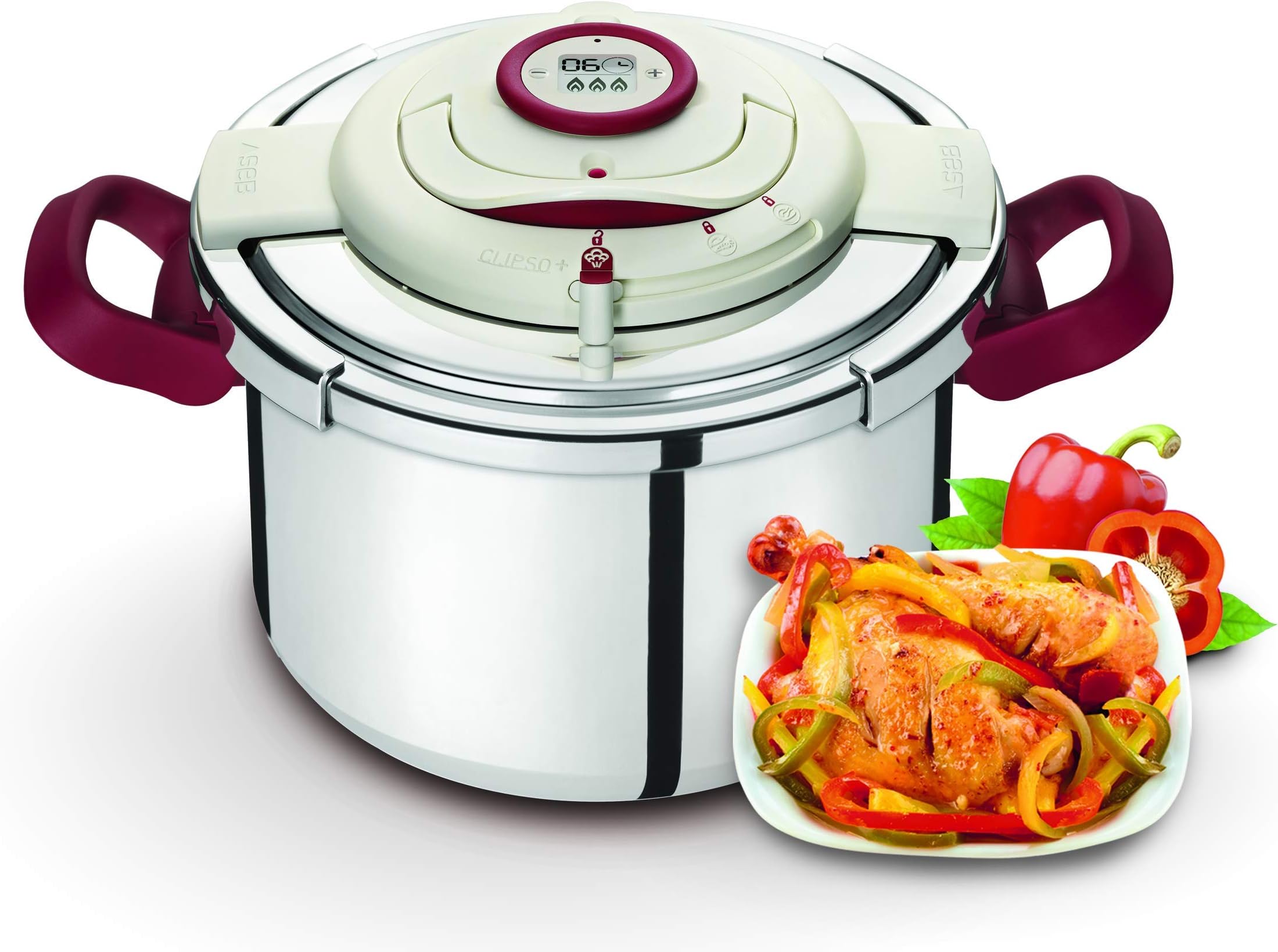 Clipso+ Precision Pressure Cooker 6 L Stainless Steel Steamer, Healthy Steamer, Induction, Made in France P4410706