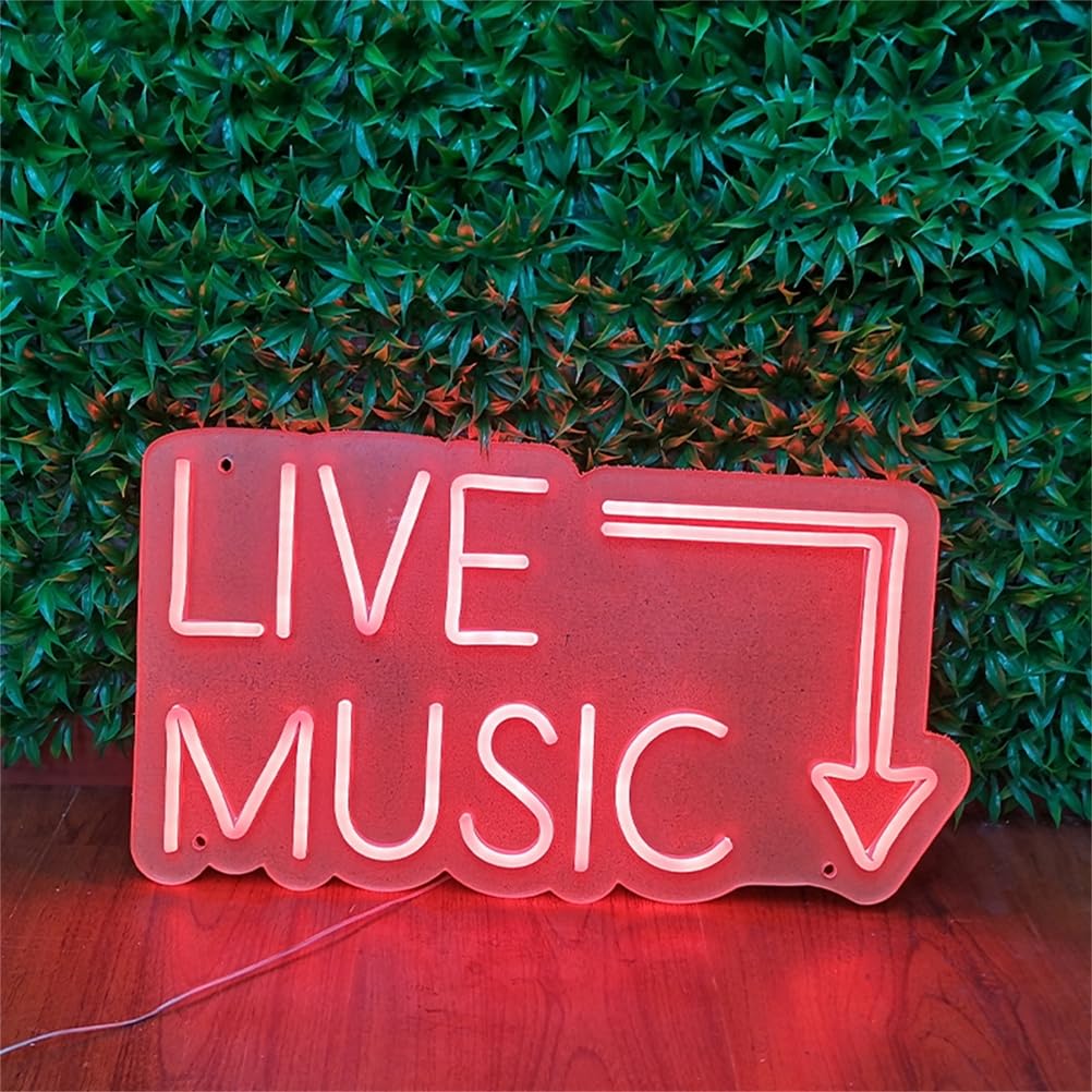Insegna al Neon di Musica dal Vivo Barra della Musica Segno di Luce al Neon Festa in Musica LED Luce al Neon casa Camera Decorazione murale Negozio Decoro Festival Musicale luci al Neon,D