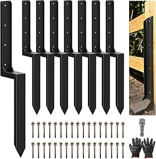 8PCS Fence Post Repair Kit, Heavy Duty Fence Posts Repair Stakes for Fix Wooden Broken Posts, Repair Tilted