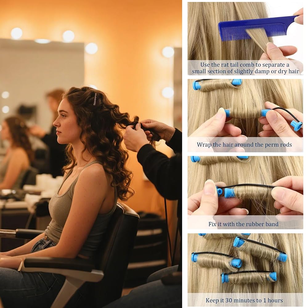DBOO 60 pcs Small Perm Rods (0.35 Inch) with Tail Comb, 1 count (Pack of 60) - Image 4