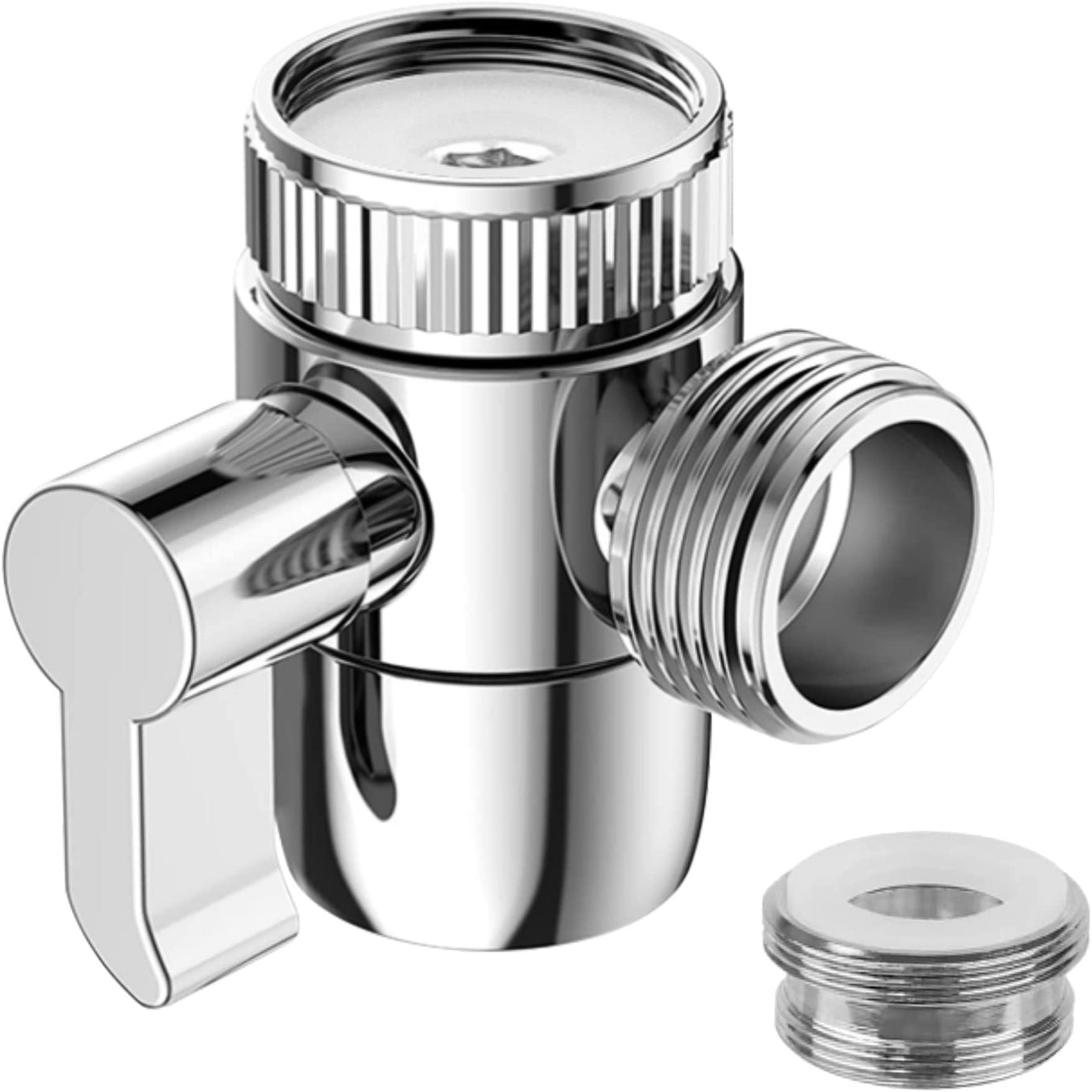 Shower Diverter Valve 3 Way Kitchen Tap Diverter Brass Sink Faucet Splitter M22 X M24 Adapter Replacement Part for Bathroom Bathtub