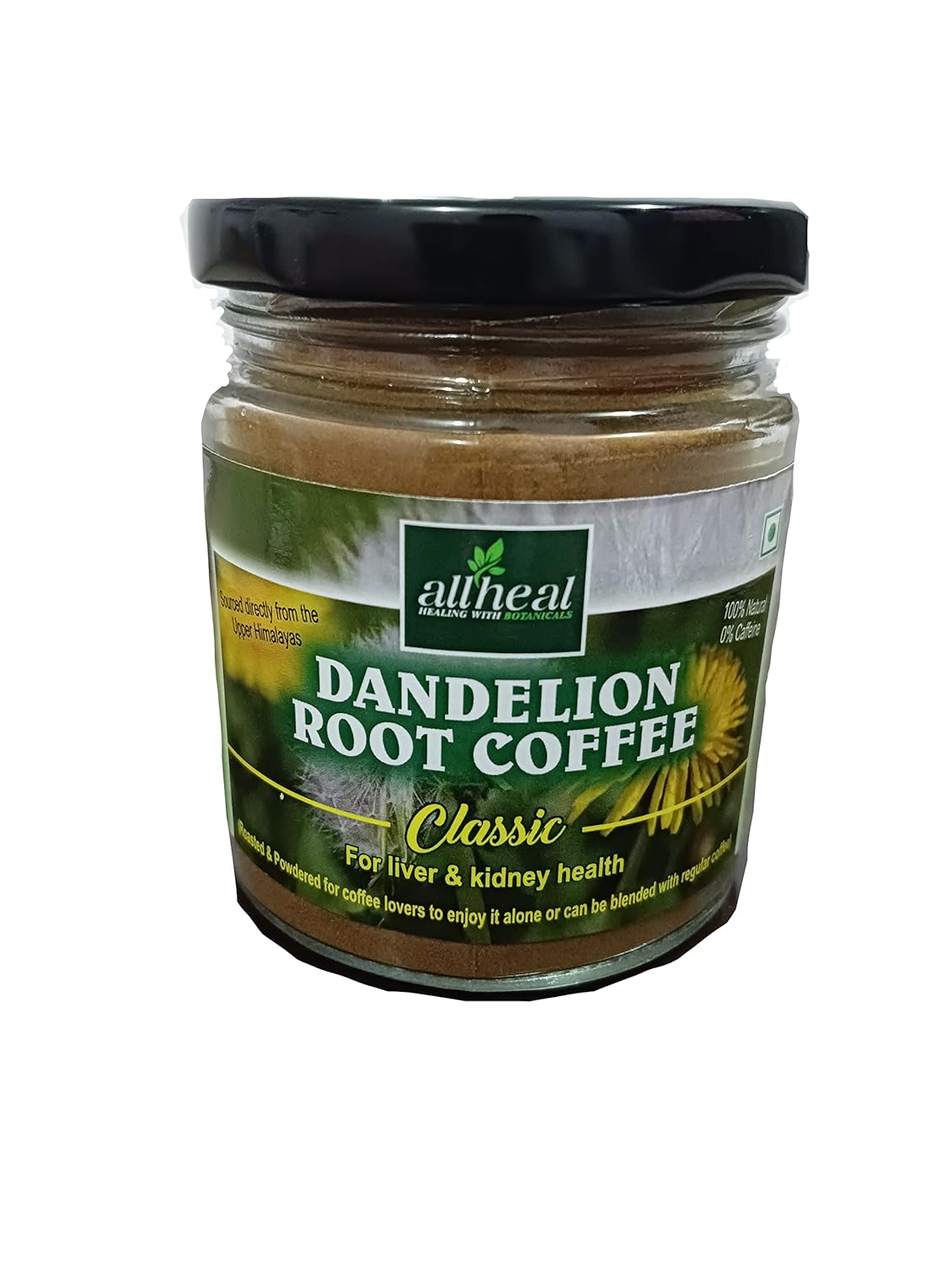 Allheal 100 Roasted Dandelion Root Coffee 75 gms. Dandelion Root