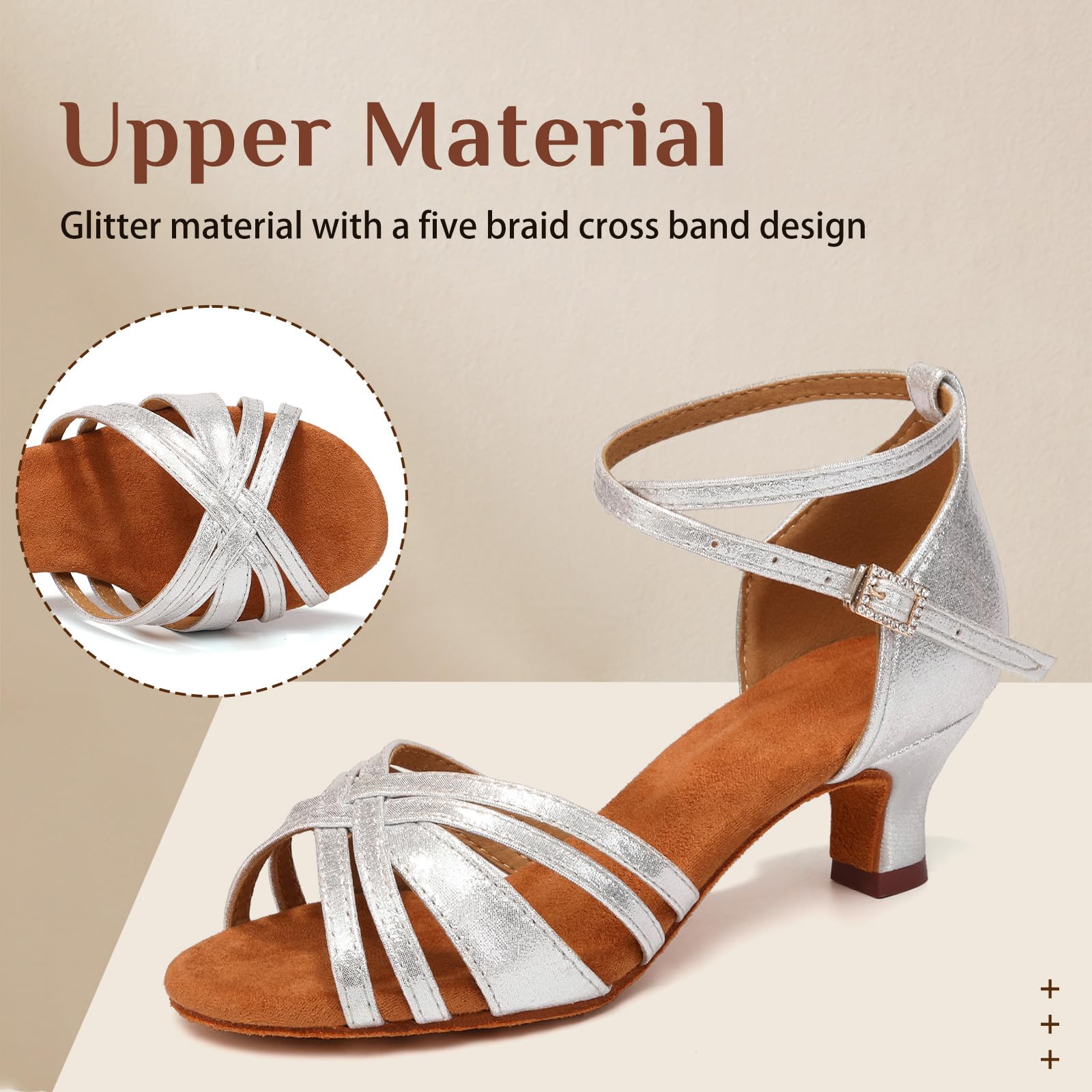 Latein Tanzschuhe Damen Satin Standard Tanzschuhe Ballsaal Party Salsa Tanzübung Performance Schuhe,5cm Absatz,WZSP-811