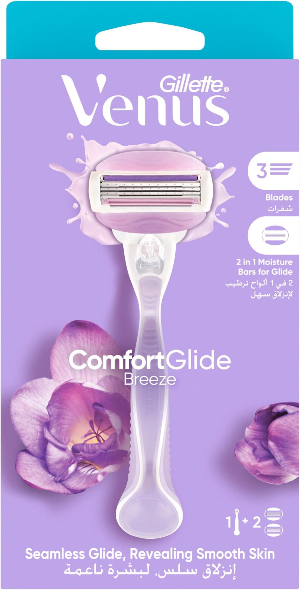 Venus ComfortGlide Breeze Woman's Refillable Razor: 1 Handle +2 Blade Refill