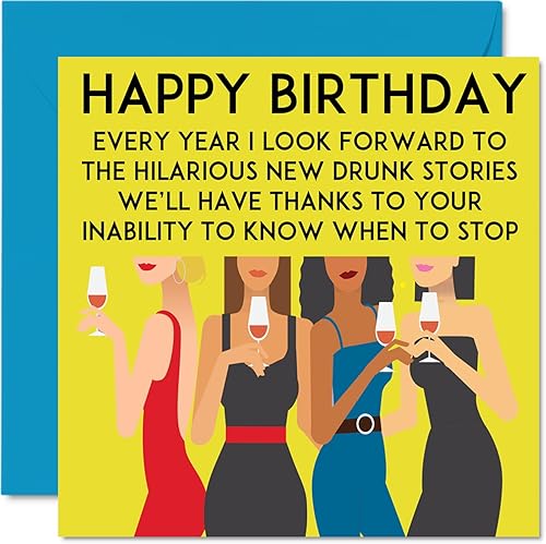 Divertidas tarjetas de cumpleaños para mujer, Time At The Bar, tarjeta de feliz cumpleaños para compañera de trabajo, mejor amiga, prima, tía,