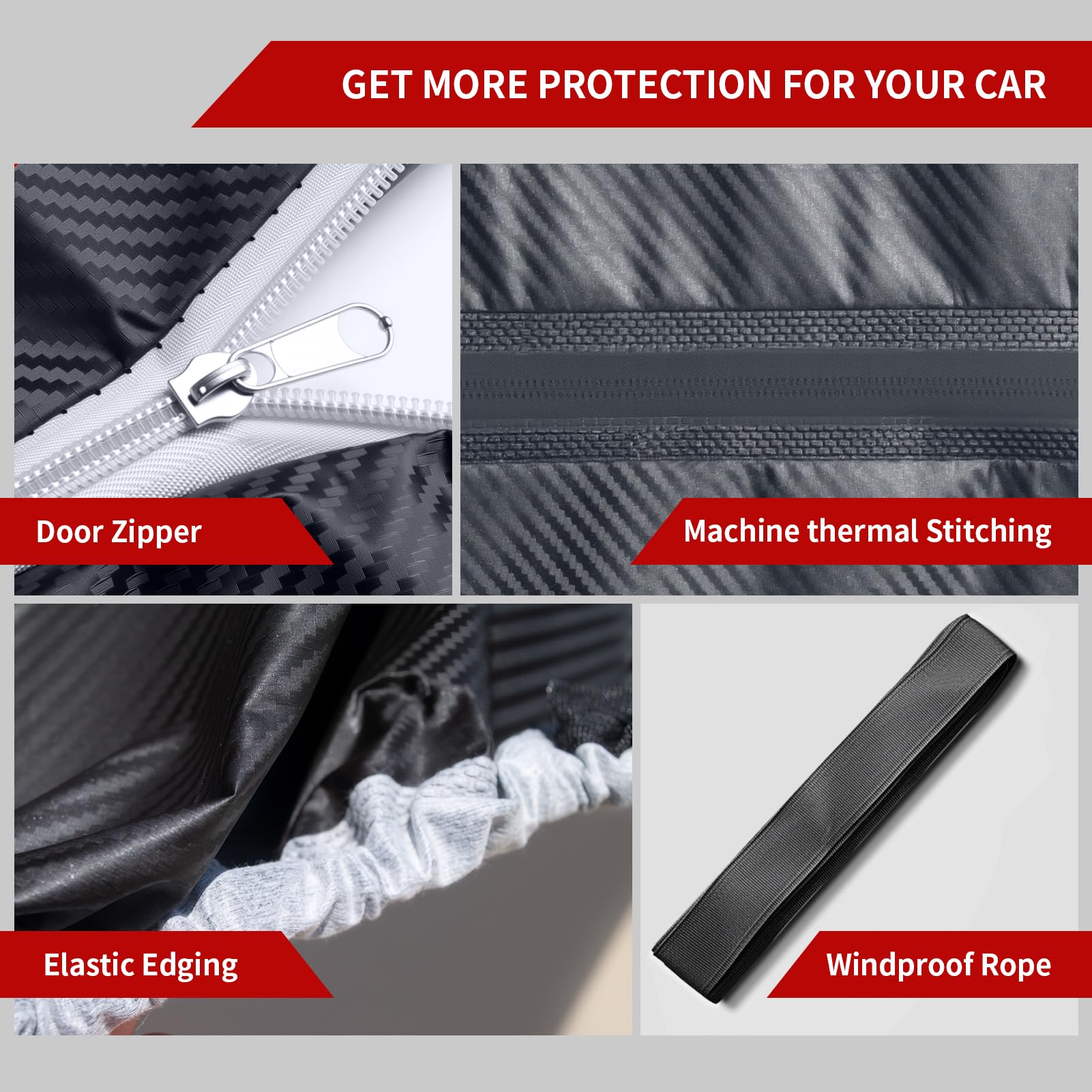 WMCHEYI Car Covers for Automobiles 6 Layers Car Cover Waterproof All Weather Outdoor Car Cover Sun UV Rain — view 2