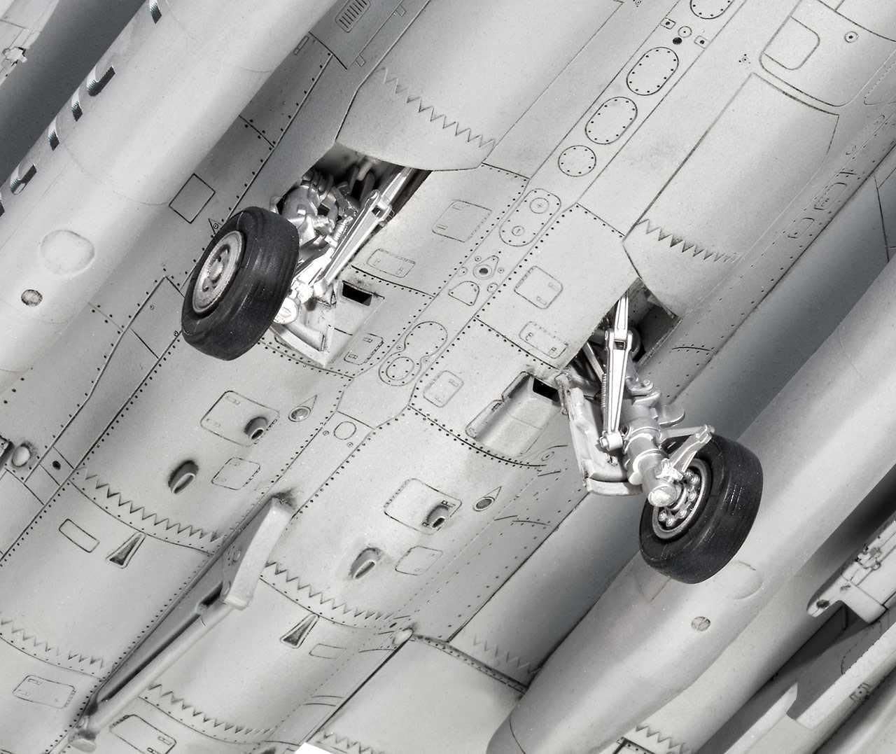 Undercarriage detail of the Dassault Rafale C model