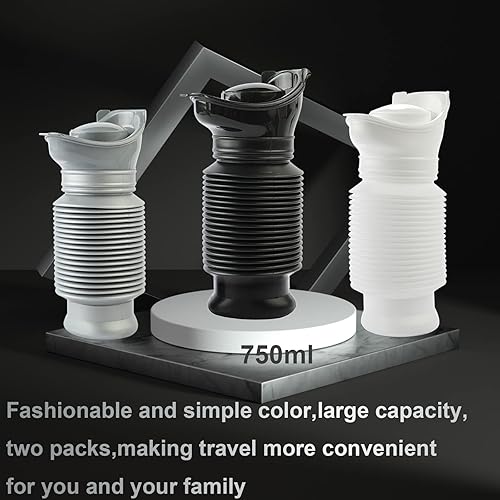 Miniatura 5 de Urinario de emergencia escalable, paquete de 2 inodoros portátiles de 25.4 fl oz para automóvil, portátil, mini campamento al aire libre, viajes,