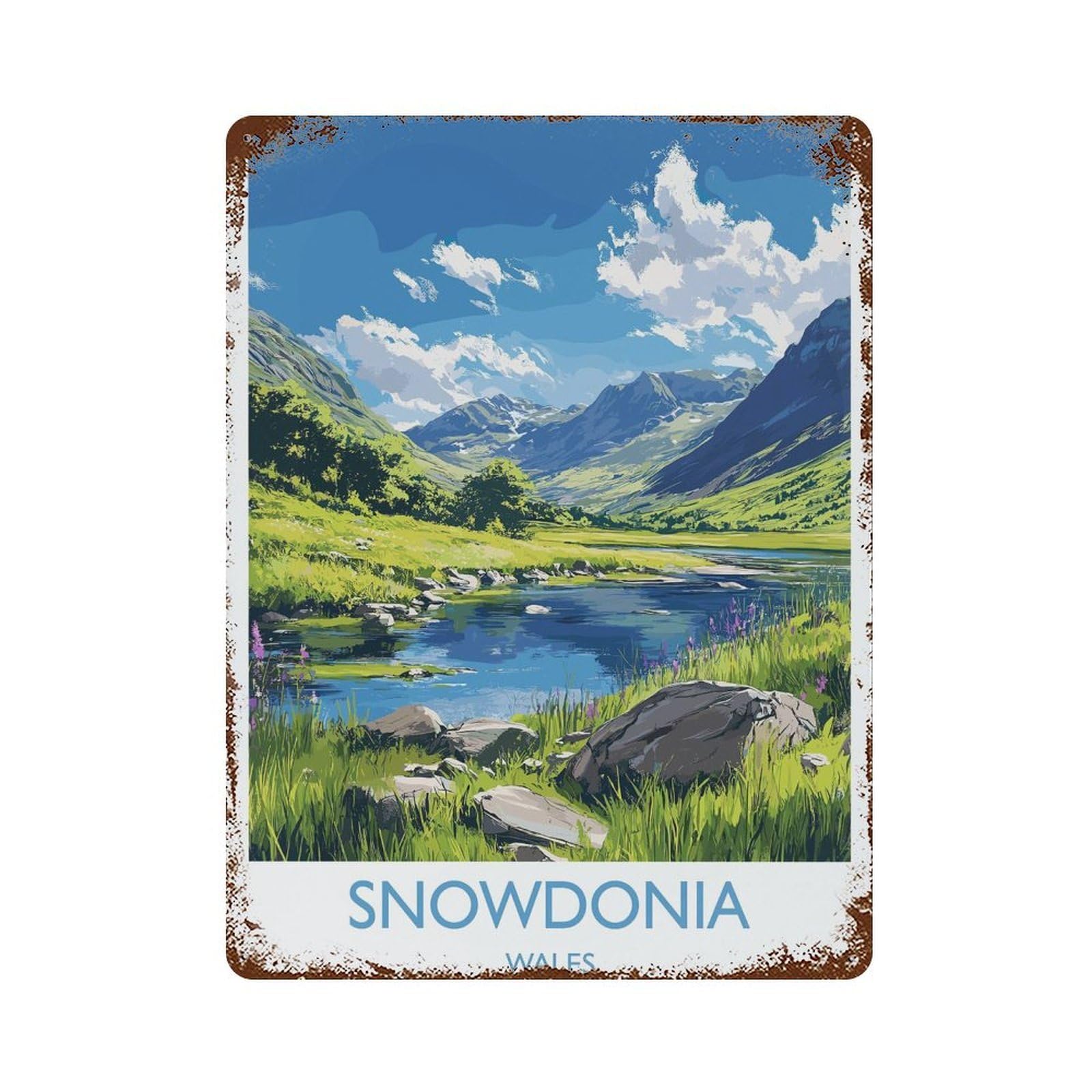 xiaoxiaoshen Snowdonia Travel Wales Welsh Gift (2) Wall Decor Art Metal Tin Poster Modern Home Decor Art Home Bar Shop Decorations Vintage Sign 40x30cm