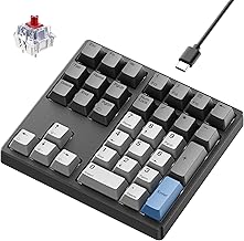 Kisnt Mechanical Number Pad, 34 Key Hot Swappable Numpad with Gateron Switches Wired USB Numeric Keypad with PBT Keycaps W...
