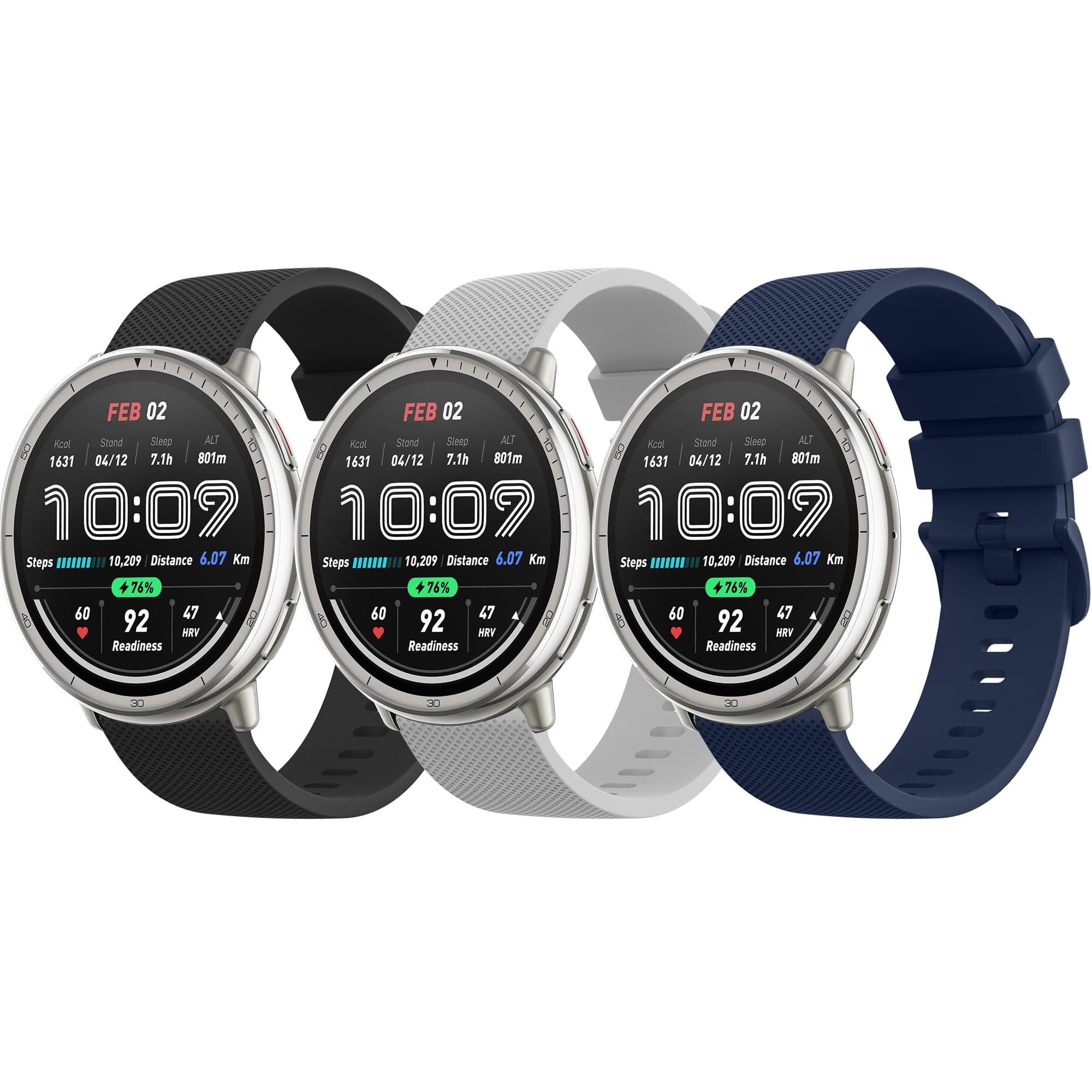 Vancle 3 Piezas Correa para Amazfit Active 2 / Active/Bip 3 Pro/Bip S/Bip U Pro/Correas Amazfit GTS 4/GTS 3/GTS 2/GTS 2 Mini/GTS 4 Mini, Pulseras de Repuesto Suave Silicona Deportiva Mujer Hombre