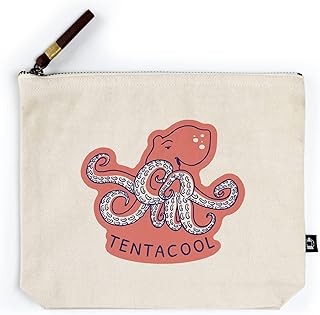 Lantern Press Humorous Animals Collection, Octopus, Tentacool, Contour (100% Cotton Canvas Travel Accessory Go Bag)
