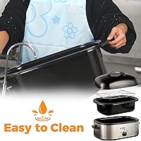 Vista 6 de Horno rostizador eléctrico, con tapa y autohumectante, con descongelado y mantenimiento de calor, temperatura ajustable, bandeja y rejilla plateado