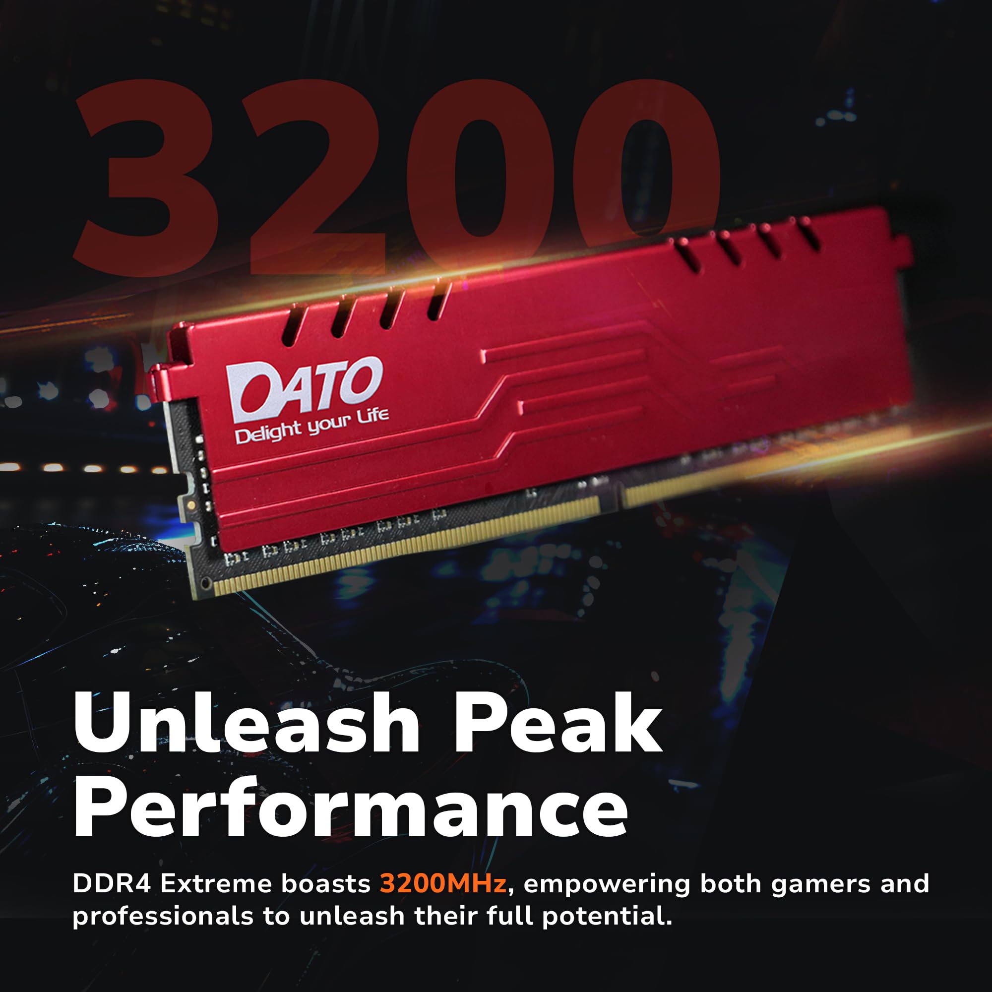 DATO DDR4 RAM 32GB (16GBx2) 3200MHz with Heatsink dimm PC3200 CL16