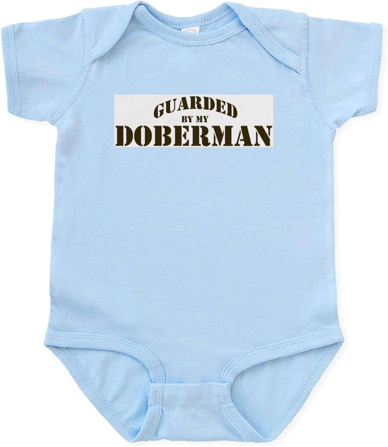 CafePress Doberman: Guarded By Infant Bodysuit Cute Infant Bodysuit Baby Romper