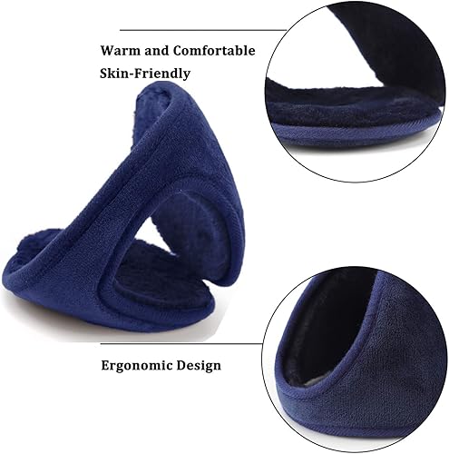 Miniatura 6 de Calentadores de oídos, 2 piezas para hombres y mujeres, orejeras clásicas de forro polar cálido para invierno