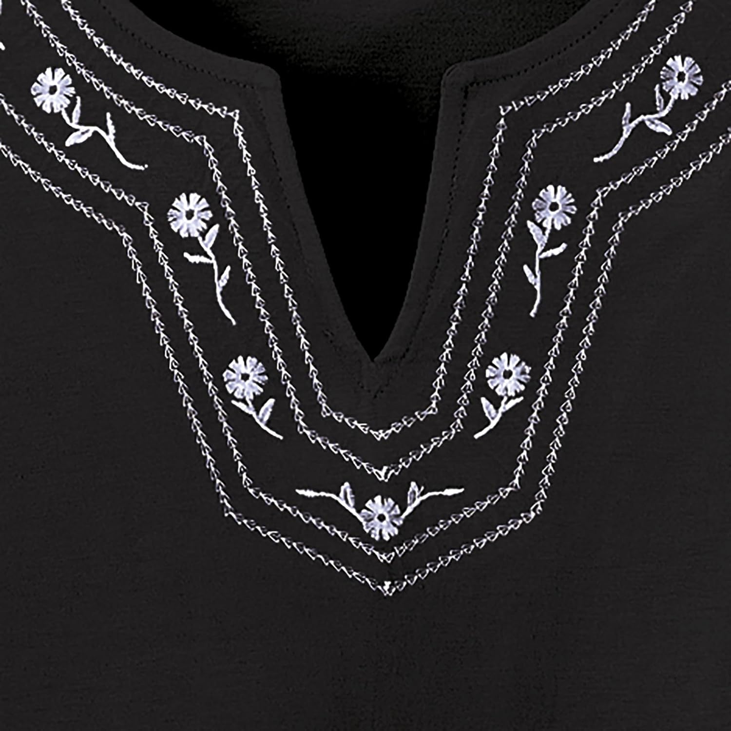 AmeriMark Embroidered Floral Trim Capri Set Women's Capri Top & Pants Outfit - Image 3