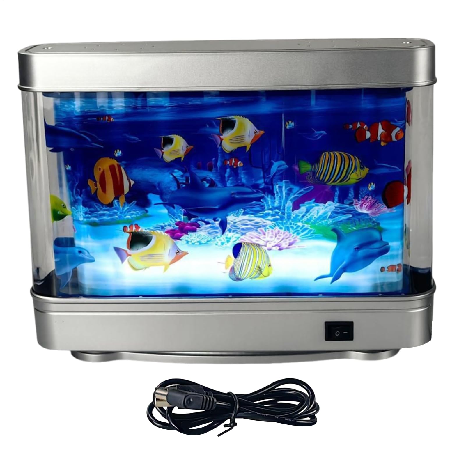 Acuarios ficticios para peces – Lámpara de acuario decorativa con iluminación suave, decoración realista y calmante para dormitorio de noche, cumpleaños