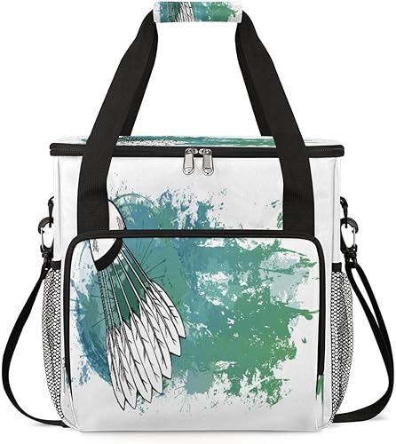 Bolsa de transporte para cafetera deportiva de bádminton abstracta, para Keurig K-Mini o K-Mini Plus K-Mini Plus K-Cup Pods Almacenamiento portátil