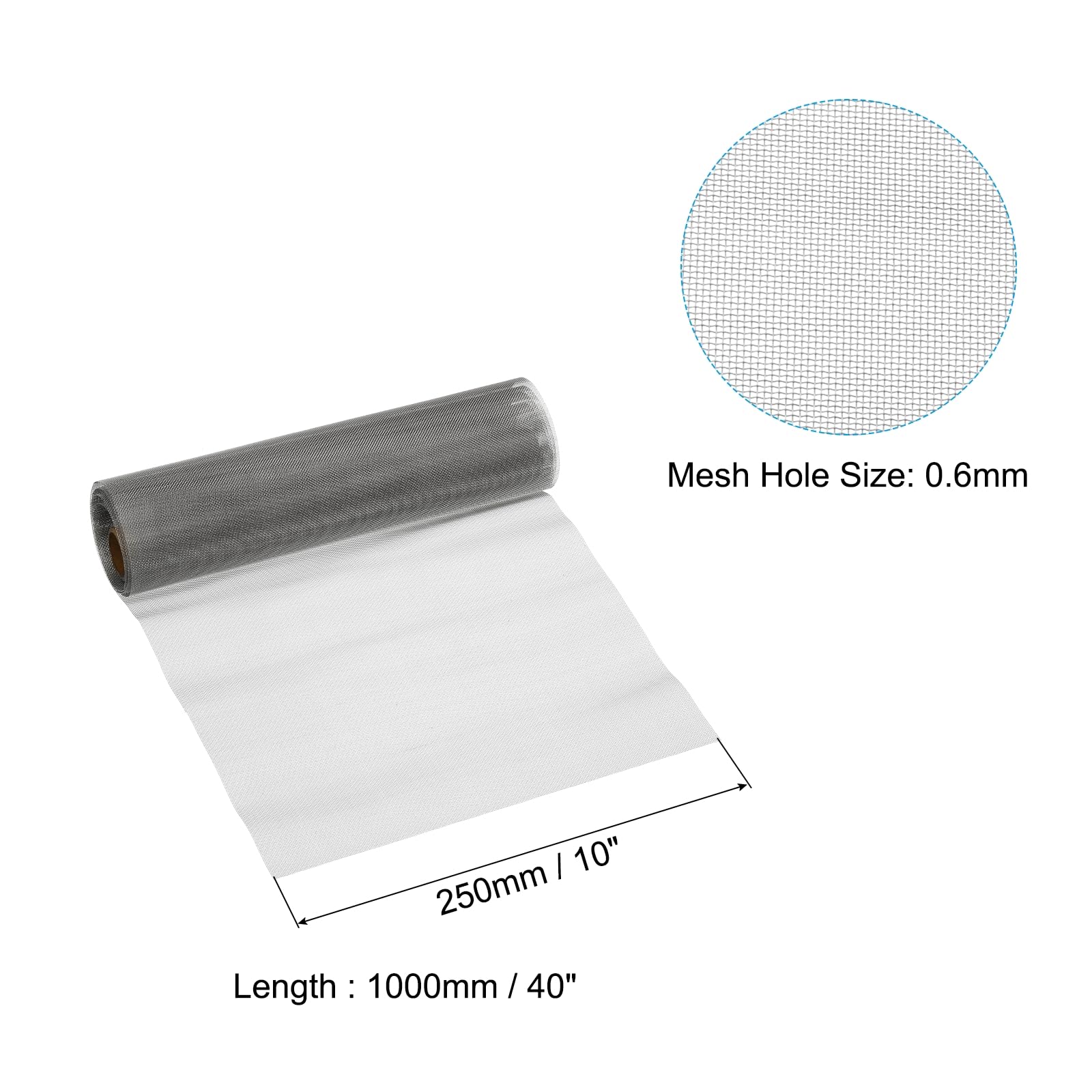 PATIKIL Maille en Acier Inoxydable 316L Tissée, 30 Mailles, 40"L x 10"W, pour Filtre d'Aération de Fenêtre, Couverture de Sécurité, Clôture pour Animaux