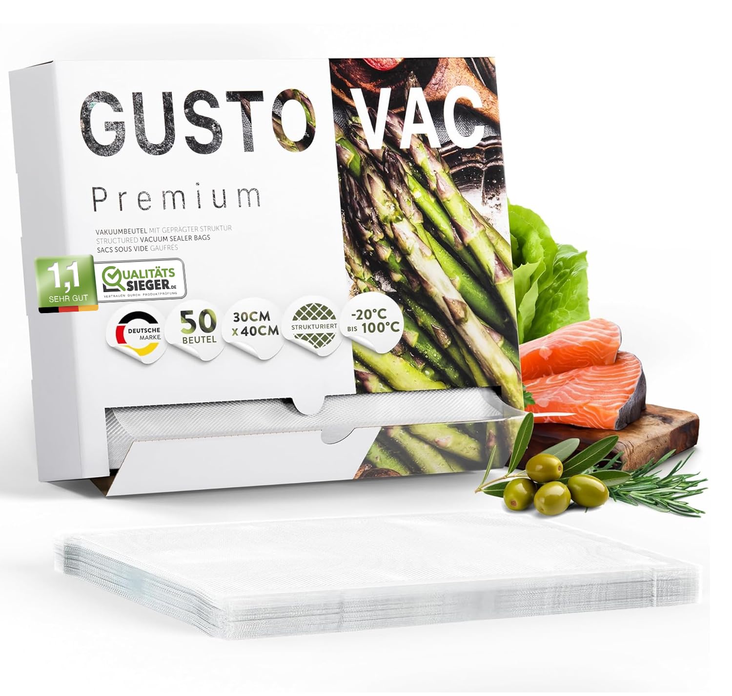 Film sous vide alimentaire gaufré et sac sous vide rouleau sous vide alimentaire fabriqué en Europe
