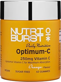 Optimum C - Liposomal Vitamin C (250mg) - Energy & Immune System Support - Orange Flavour - 60 Gummies 1 Month Supply - Suitable for Vegans