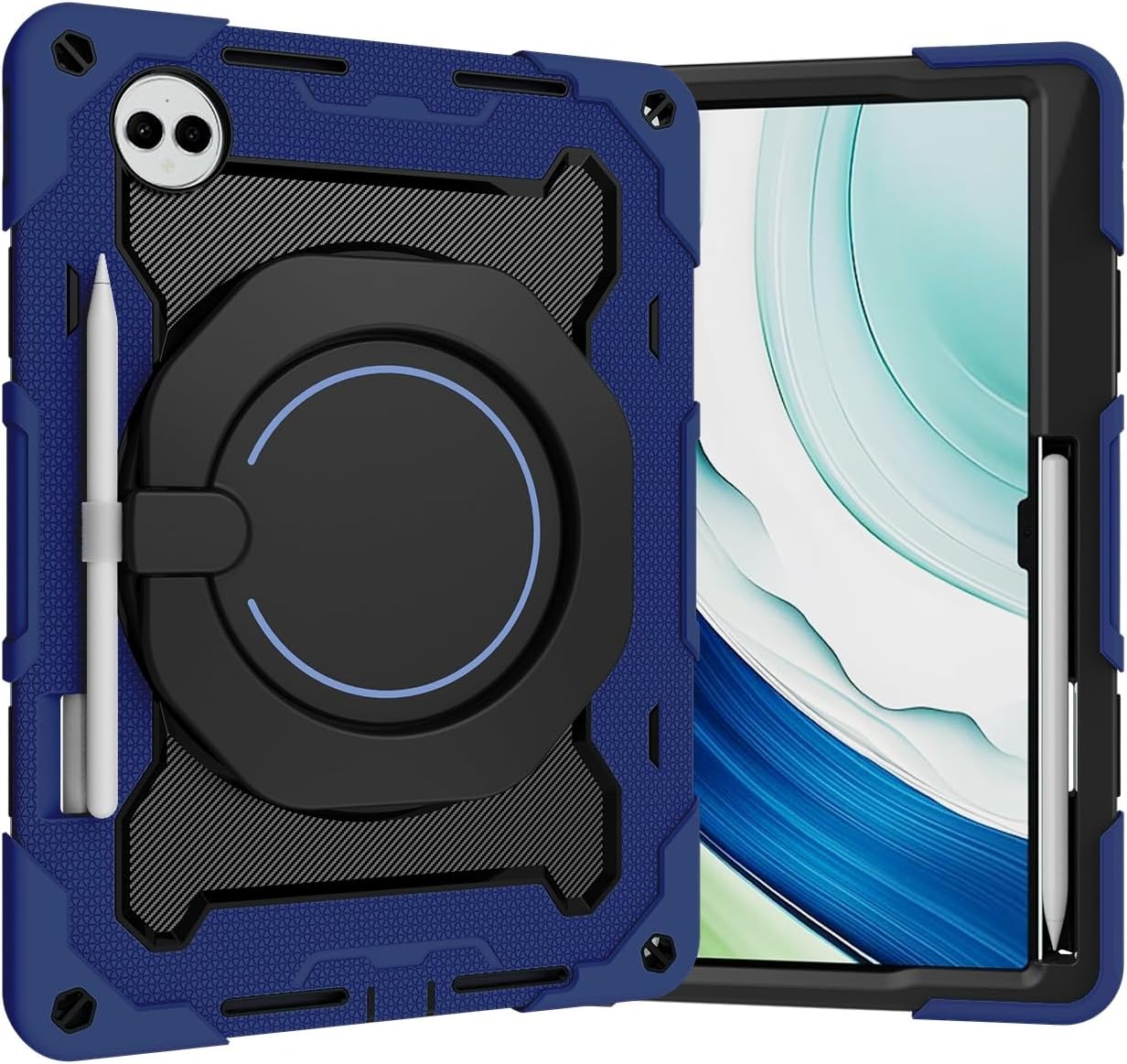 Case for Kids Compatible with Huawei MatePad Pro 13.2 Inch 2023, 360° Rotating Handle, 3 in 1 Case, Shatterproof, Anti-Drop, Shoulder Strap (Dark Blue)
