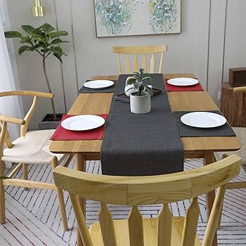 Amazon｜Khooti両面ウォッシャブルポリジュートテーブルランナー