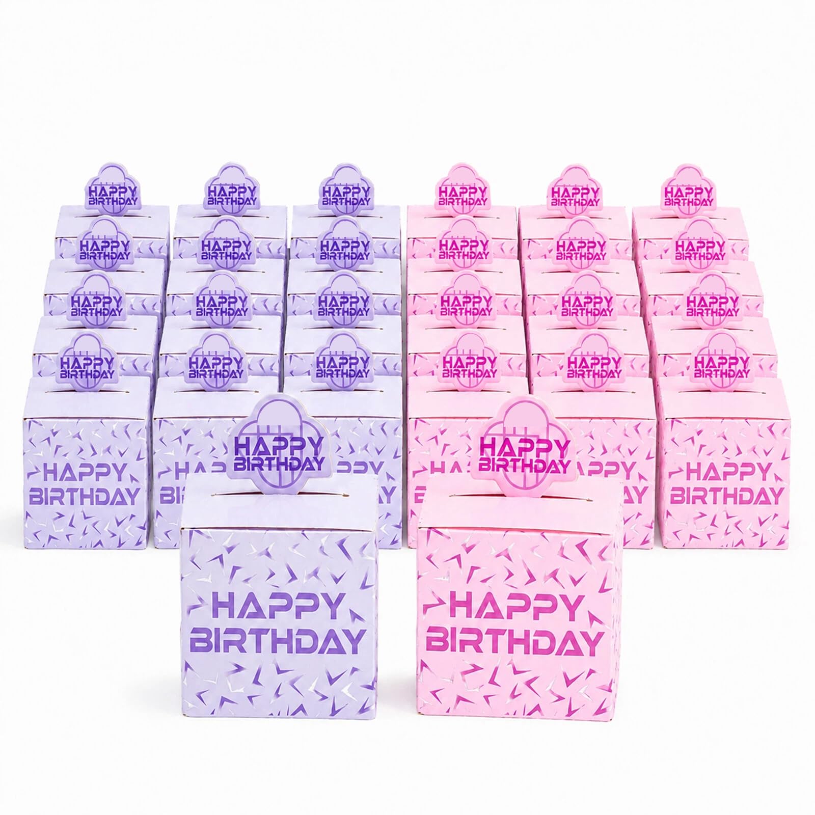 24Pcs KPop Birthday Party Favour Boxes Pink Purple Sweet Treat Boxes
