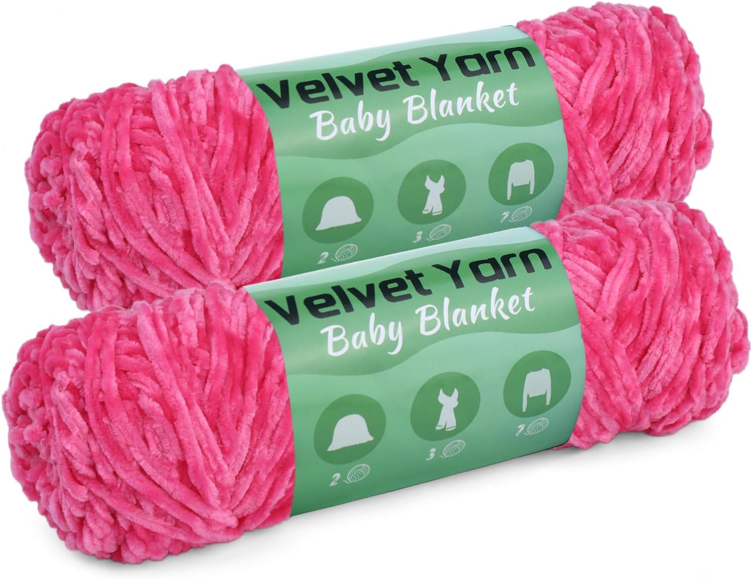 Chenille Soft Yarn, 2 * 100g Soft Chenille Yarn with Crochet Hooks and Accessories for Knitting Fancy Yarn and Pattern Knitting Creations