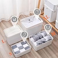 Vista 4 de 5 pack large plastic White storage bins with Lids, Toy Box Chest with Handle，Organizer Containers Baskets for Baby,Nursery，Shelves，Playroom