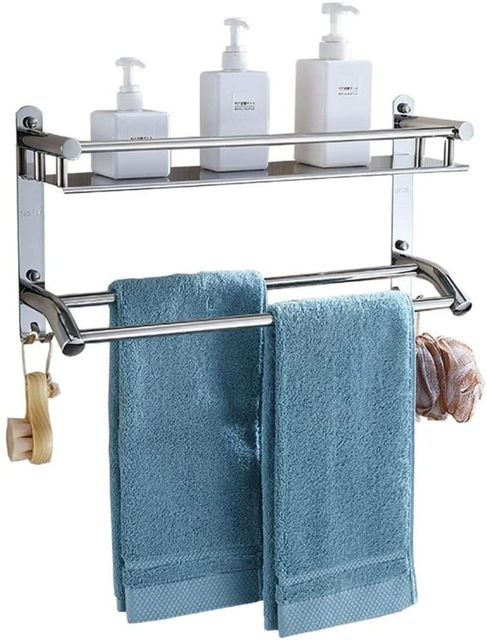 Stendino Mensola per bagno Doccia a parete in acciaio inossidabile Porta asciugamani Torre di stoccaggio Appendiabiti Anello per mano (dimensioni: 40 cm) Decorazione Comfortable anniversary