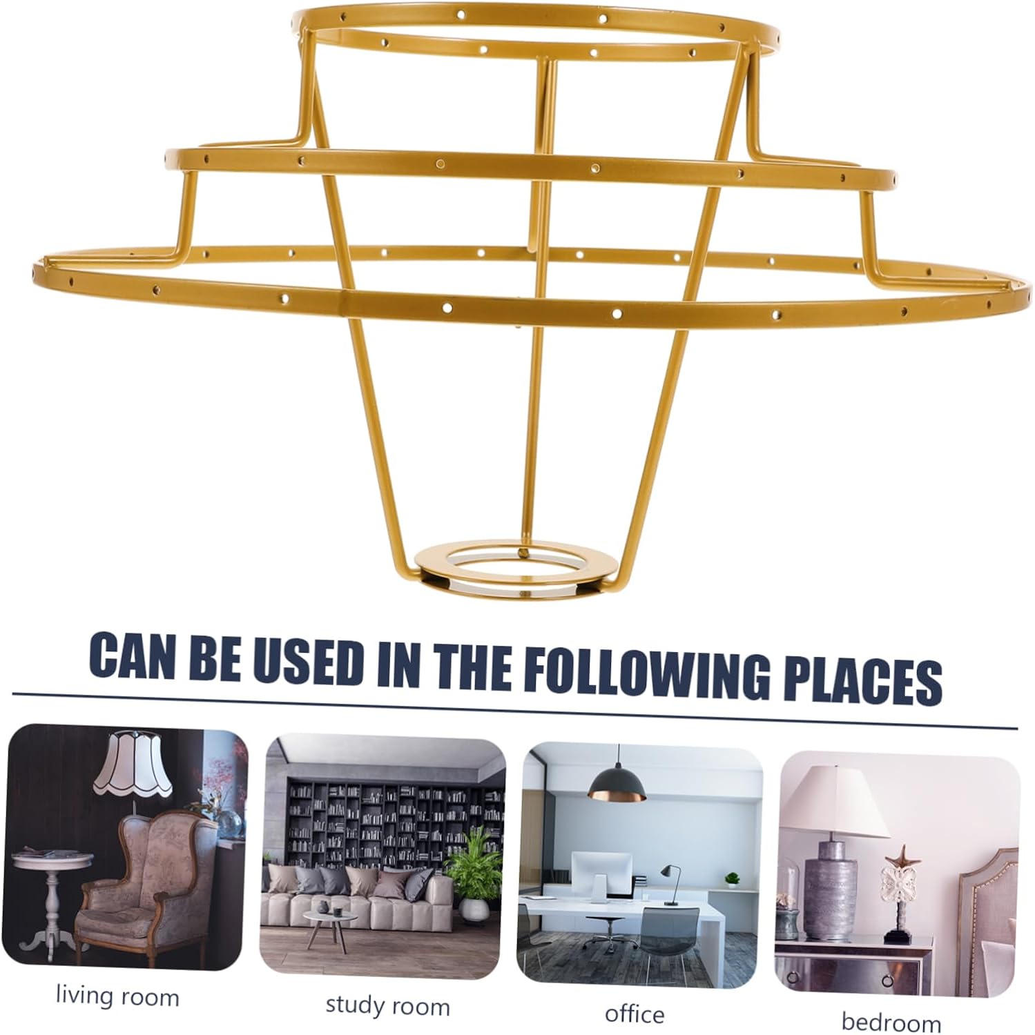 NUOBESTY Metal Ring Lampshade Frame for DIY Lighting Projects Light Cage Guard for Table Desk and Wall Lamps Durable Resistant Design for Creative Home Decor