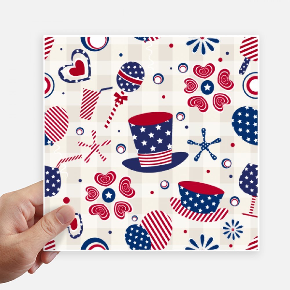 Autocollant carré de 20 cm USA pour gourde et festival lot de 4 stickers multicolores