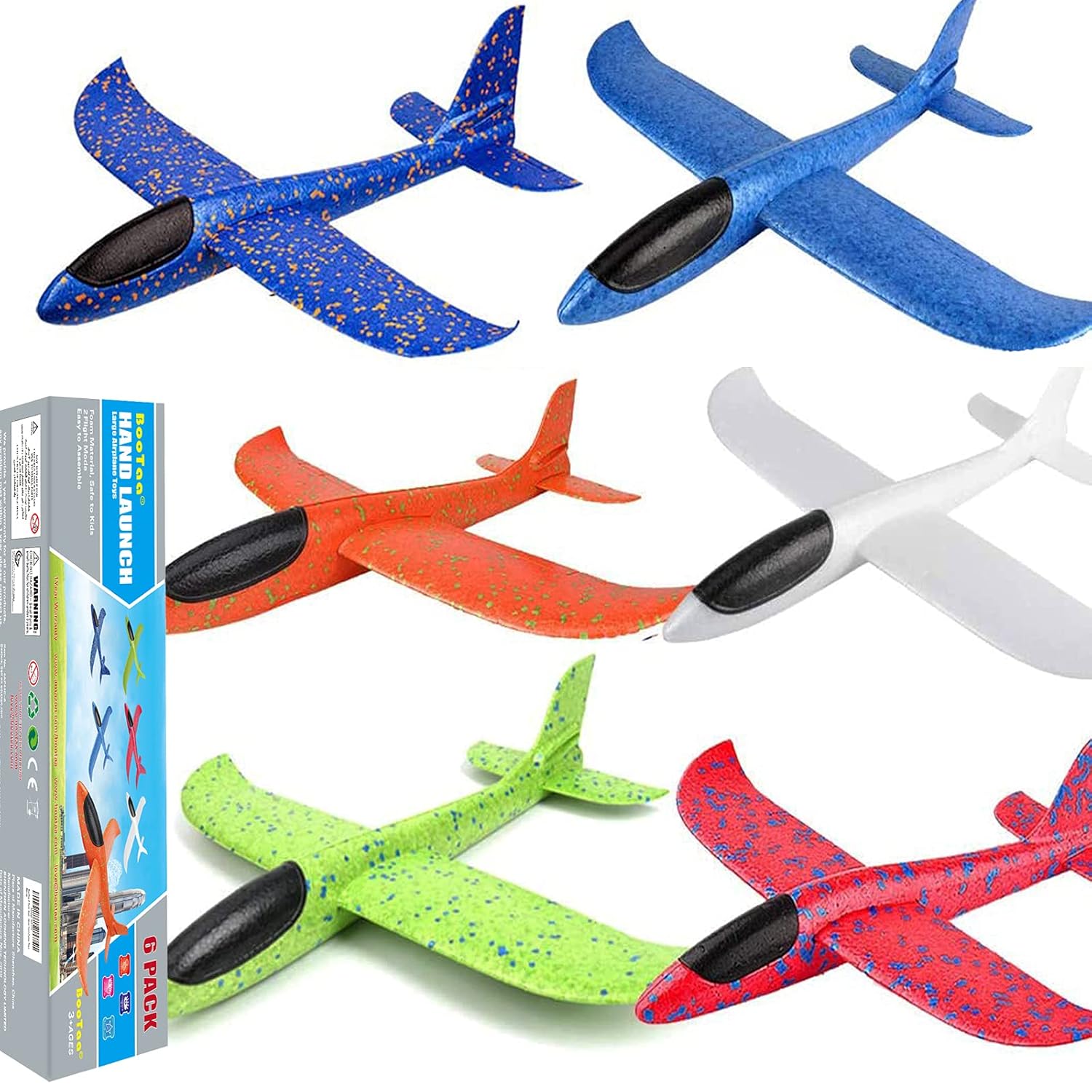 Buy BooTaa 6 Pack Airplane Toy, 17.5" Large Throwing Foam Plane