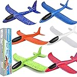 BooTaa 6 Pack Airplane Toys, 17.5 Large Throwing Foam Plane, 2 Flight Mode Foam Gliders, Birthday Gifts for Kids 3 4 5 6 7 8 9 10 11 12 Year Old Boys Kids Girls, Outdoor Yard Family Game Toys