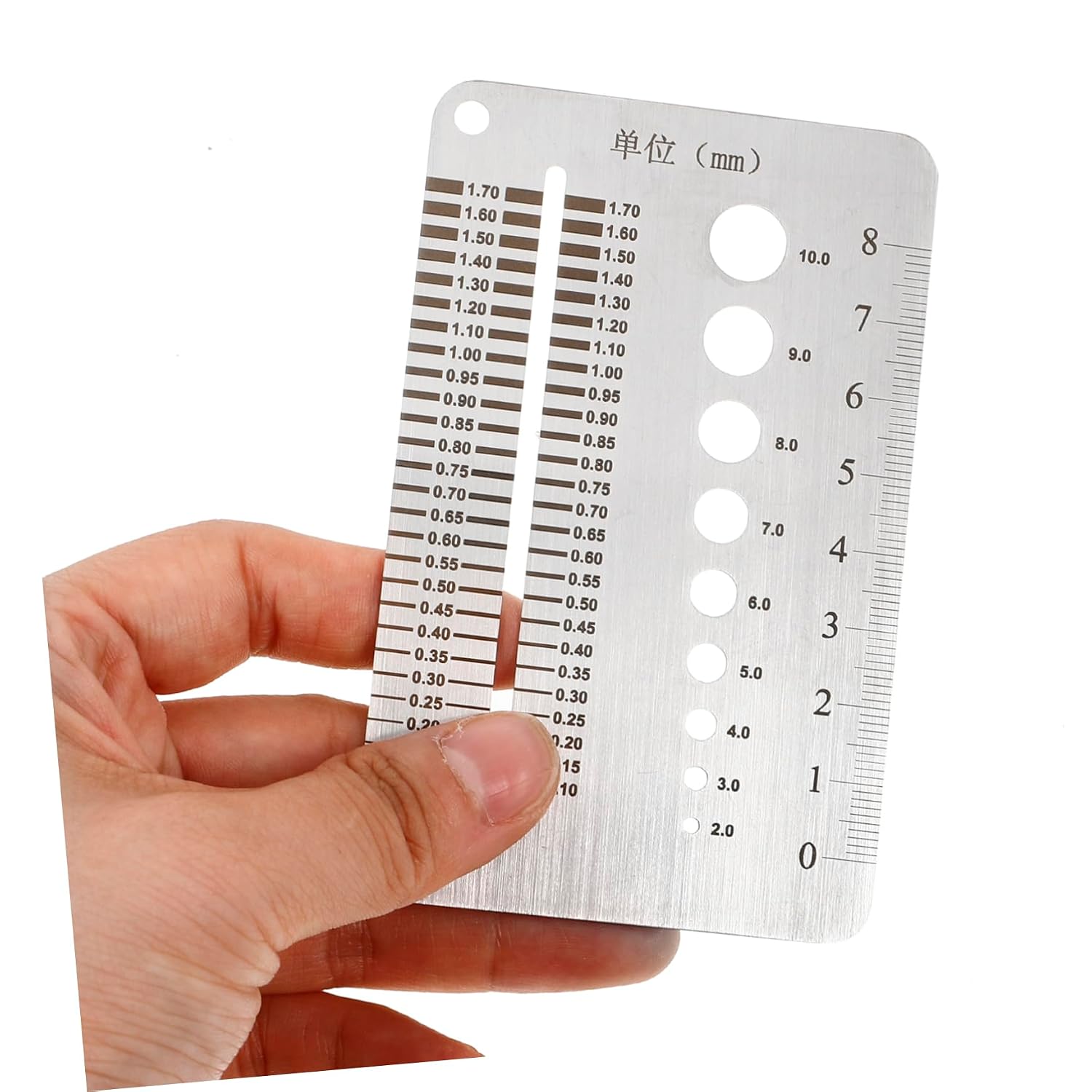 Feeler Gauge and Straight Ruler Combination Precision and Thickness Measuring Tools Drill Hole Guide
