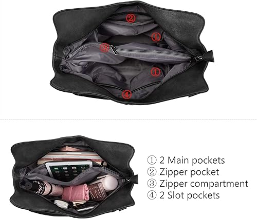 Miniatura 4 de Bolso de mano para mujer, de piel sintética, bolsos de hombro de moda, bolso grande y bolsos con correa ajustable para el hombro