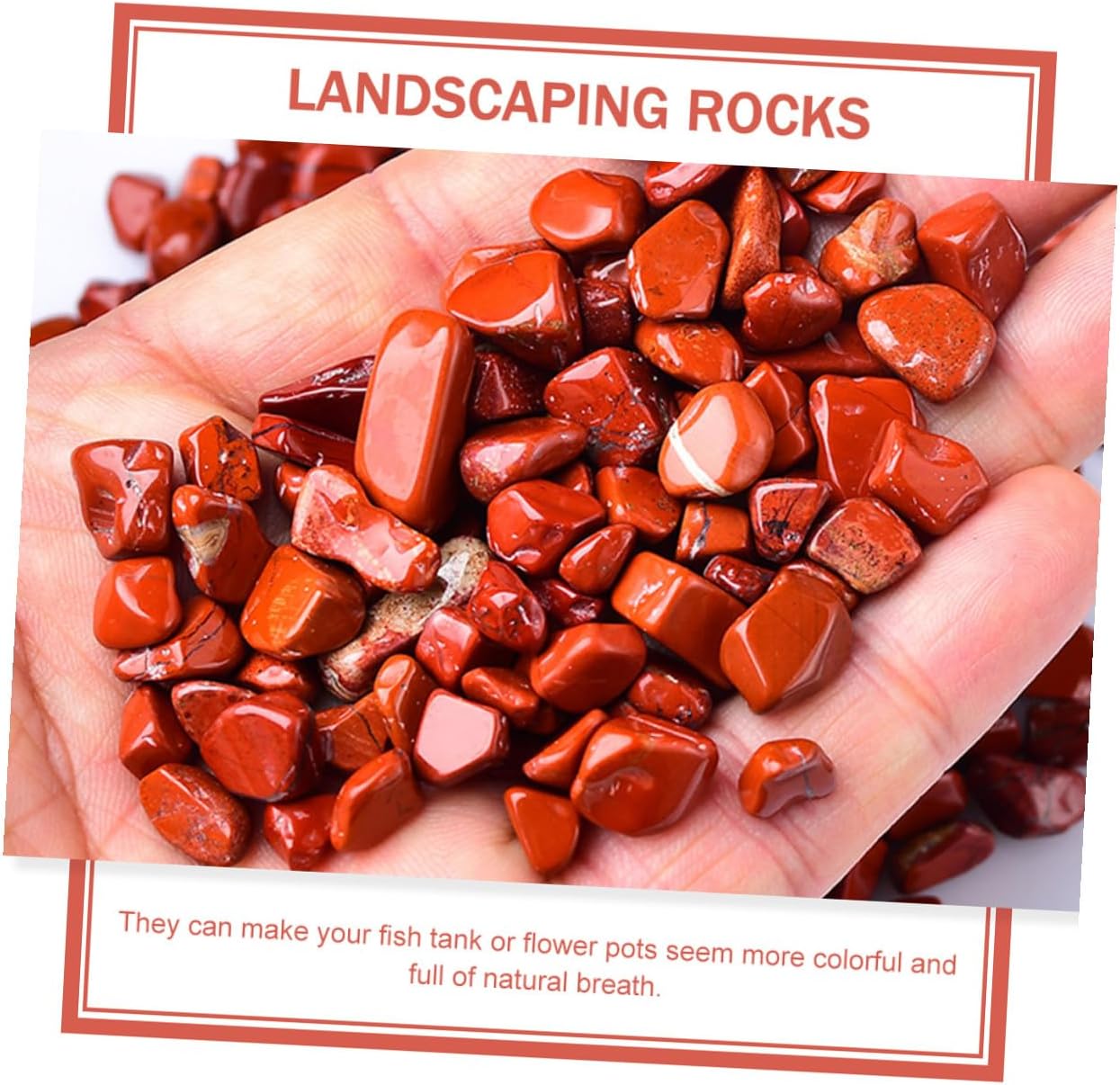 Kichvoe Red Jasper Aquarium Rocks 7-9mm Bulk Gravel Decorative Stones for Fish Tank Terrarium Landscaping 2lb Natural Semi-Precious Gravel Adornments
